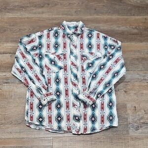 Panhandle Slim Red and Blue Patterned Button Down Shirt